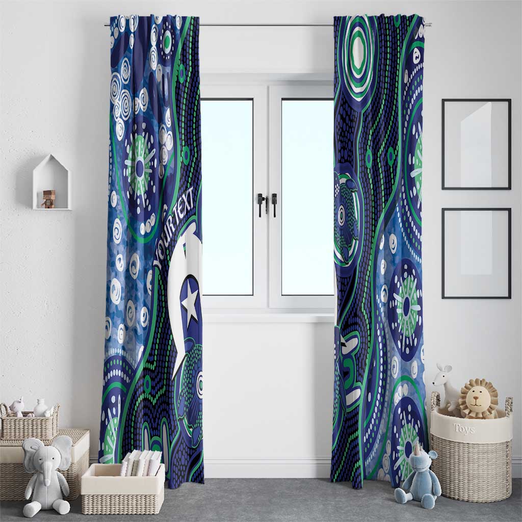 Personalised Torres Strait Islander Flag Day Window Curtain Aboriginal Sea Turtle And Dhari