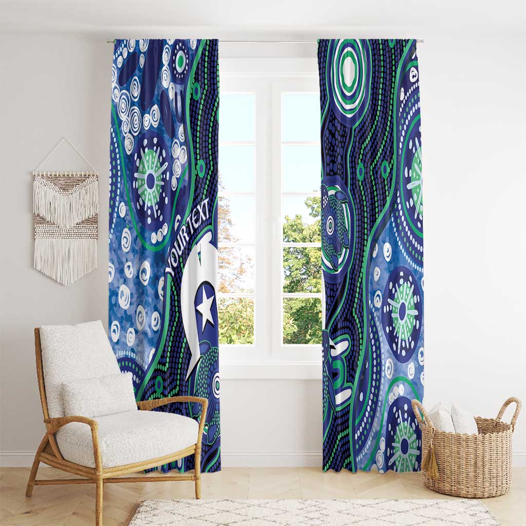 Personalised Torres Strait Islander Flag Day Window Curtain Aboriginal Sea Turtle And Dhari