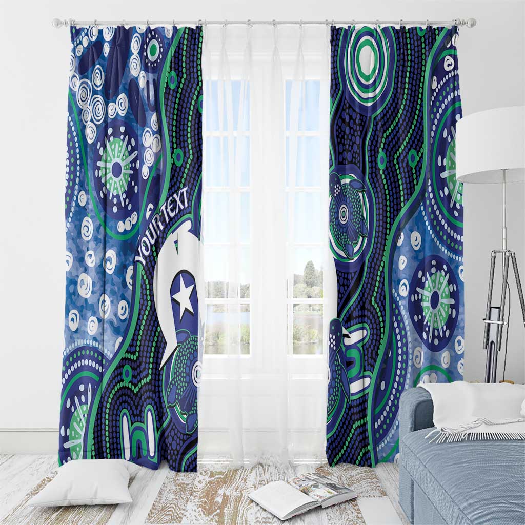 Personalised Torres Strait Islander Flag Day Window Curtain Aboriginal Sea Turtle And Dhari