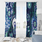 Personalised Torres Strait Islander Flag Day Window Curtain Aboriginal Sea Turtle And Dhari