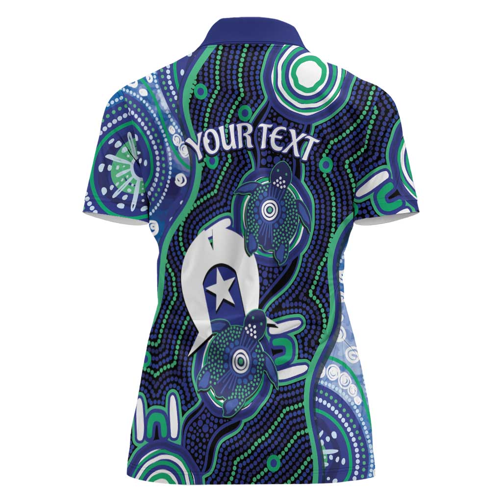 Personalised Torres Strait Islander Flag Day Women Polo Shirt Aboriginal Sea Turtle And Dhari