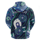 Personalised Torres Strait Islander Flag Day Zip Hoodie Aboriginal Sea Turtle And Dhari