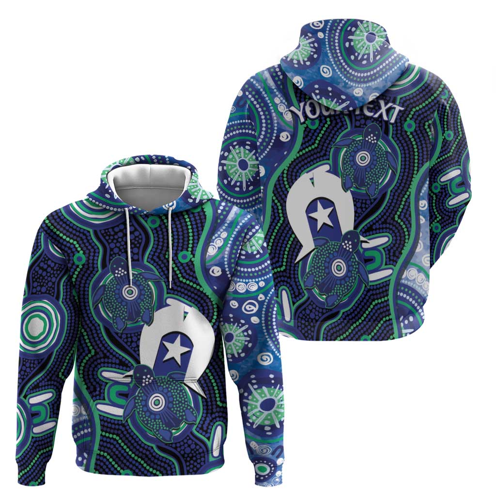 Personalised Torres Strait Islander Flag Day Zip Hoodie Aboriginal Sea Turtle And Dhari