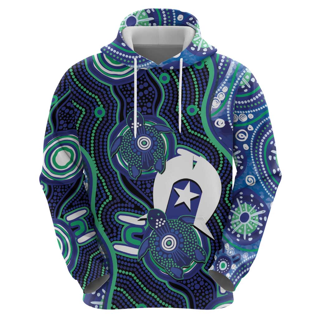 Personalised Torres Strait Islander Flag Day Zip Hoodie Aboriginal Sea Turtle And Dhari