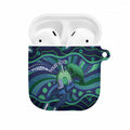 Personalised Torres Strait Islander Flag Day AirPods Case Dhari Australia Dugong Turtle Aboriginal Art