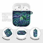 Personalised Torres Strait Islander Flag Day AirPods Case Dhari Australia Dugong Turtle Aboriginal Art