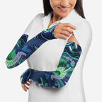 Personalised Torres Strait Islander Flag Day Arm Sleeves Dhari Australia Dugong Turtle Aboriginal Art