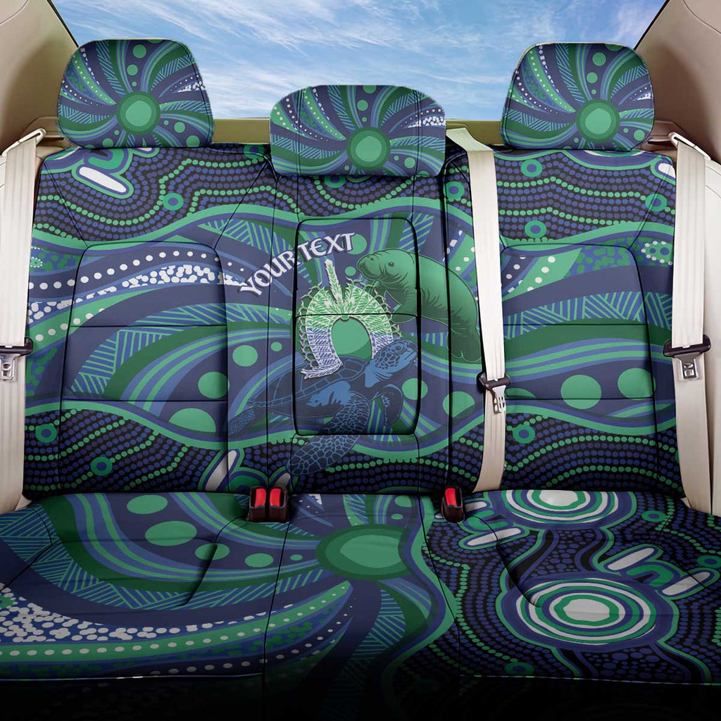 Personalised Torres Strait Islander Flag Day Back Car Seat Cover Dhari Australia Dugong Turtle Aboriginal Art