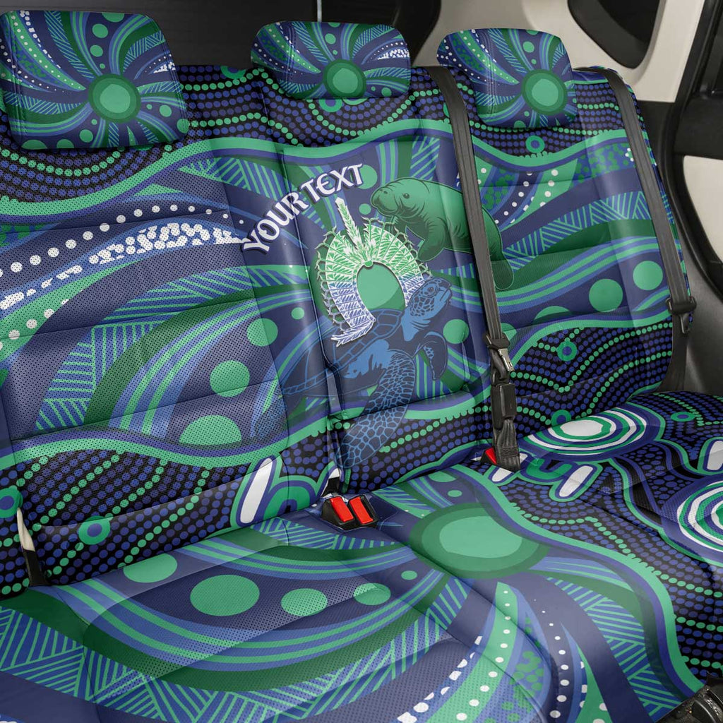 Personalised Torres Strait Islander Flag Day Back Car Seat Cover Dhari Australia Dugong Turtle Aboriginal Art