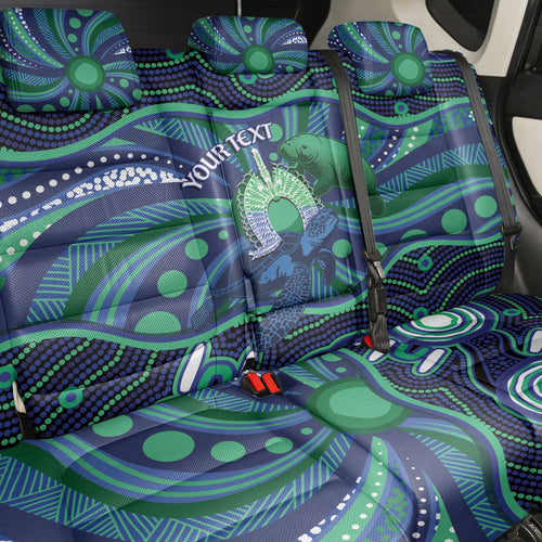 Personalised Torres Strait Islander Flag Day Back Car Seat Cover Dhari Australia Dugong Turtle Aboriginal Art