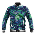 Personalised Torres Strait Islander Flag Day Baseball Jacket Dhari Australia Dugong Turtle Aboriginal Art