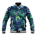 Personalised Torres Strait Islander Flag Day Baseball Jacket Dhari Australia Dugong Turtle Aboriginal Art