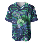 Personalised Torres Strait Islander Flag Day Baseball Jersey Dhari Australia Dugong Turtle Aboriginal Art