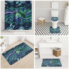 Personalised Torres Strait Islander Flag Day Bathroom Set Dhari Australia Dugong Turtle Aboriginal Art