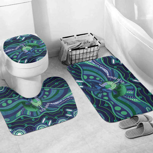 Personalised Torres Strait Islander Flag Day Bathroom Set Dhari Australia Dugong Turtle Aboriginal Art