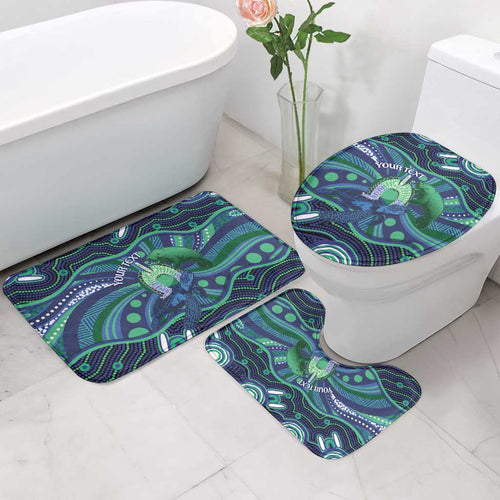 Personalised Torres Strait Islander Flag Day Bathroom Set Dhari Australia Dugong Turtle Aboriginal Art