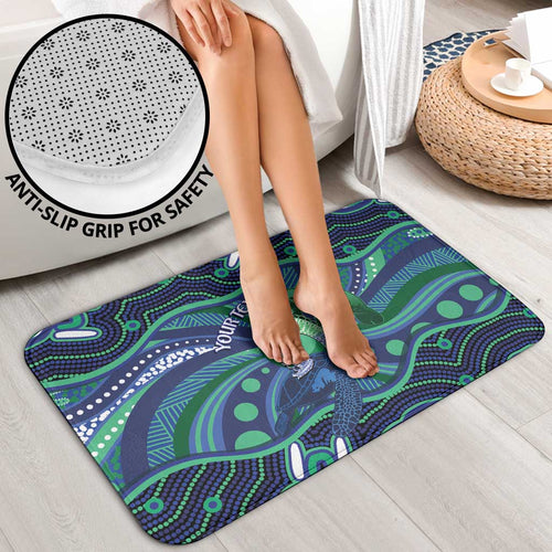 Personalised Torres Strait Islander Flag Day Bathroom Set Dhari Australia Dugong Turtle Aboriginal Art