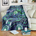Personalised Torres Strait Islander Flag Day Blanket Dhari Australia Dugong Turtle Aboriginal Art