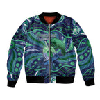 Personalised Torres Strait Islander Flag Day Bomber Jacket Dhari Australia Dugong Turtle Aboriginal Art
