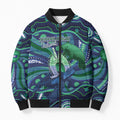 Personalised Torres Strait Islander Flag Day Bomber Puffer Jacket Dhari Australia Dugong Turtle Aboriginal Art