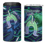 Personalised Torres Strait Islander Flag Day 4 in 1 Can Cooler Tumbler Dhari Australia Dugong Turtle Aboriginal Art