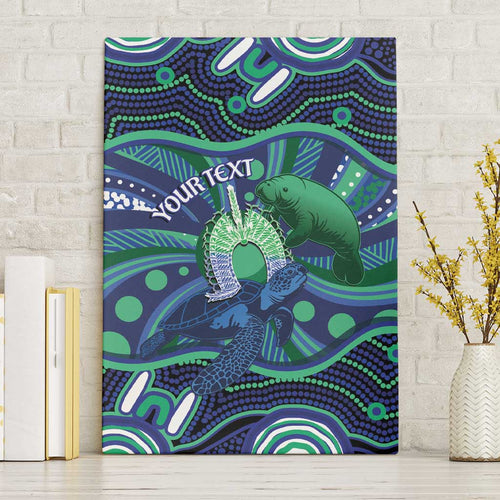 Personalised Torres Strait Islander Flag Day Canvas Wall Art Dhari Australia Dugong Turtle Aboriginal Art