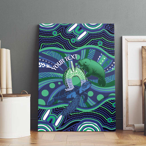 Personalised Torres Strait Islander Flag Day Canvas Wall Art Dhari Australia Dugong Turtle Aboriginal Art