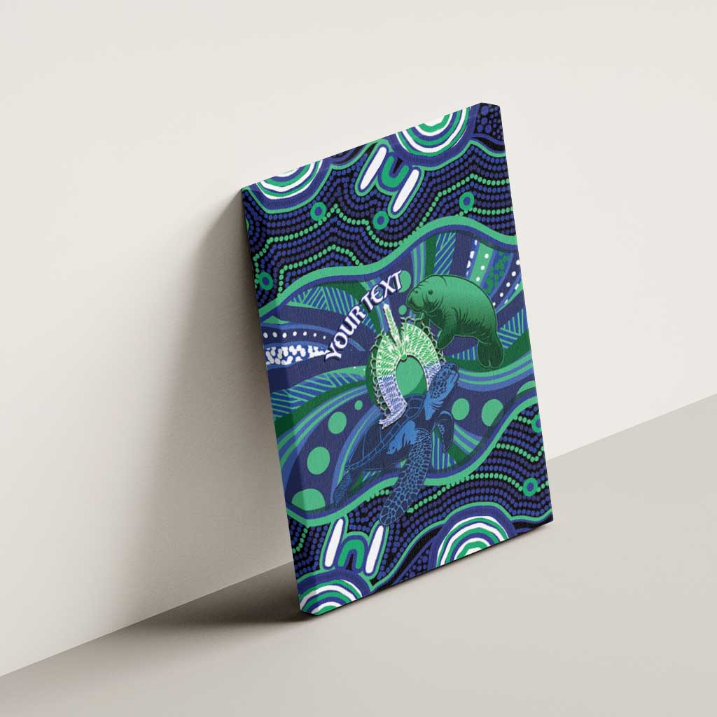 Personalised Torres Strait Islander Flag Day Canvas Wall Art Dhari Australia Dugong Turtle Aboriginal Art