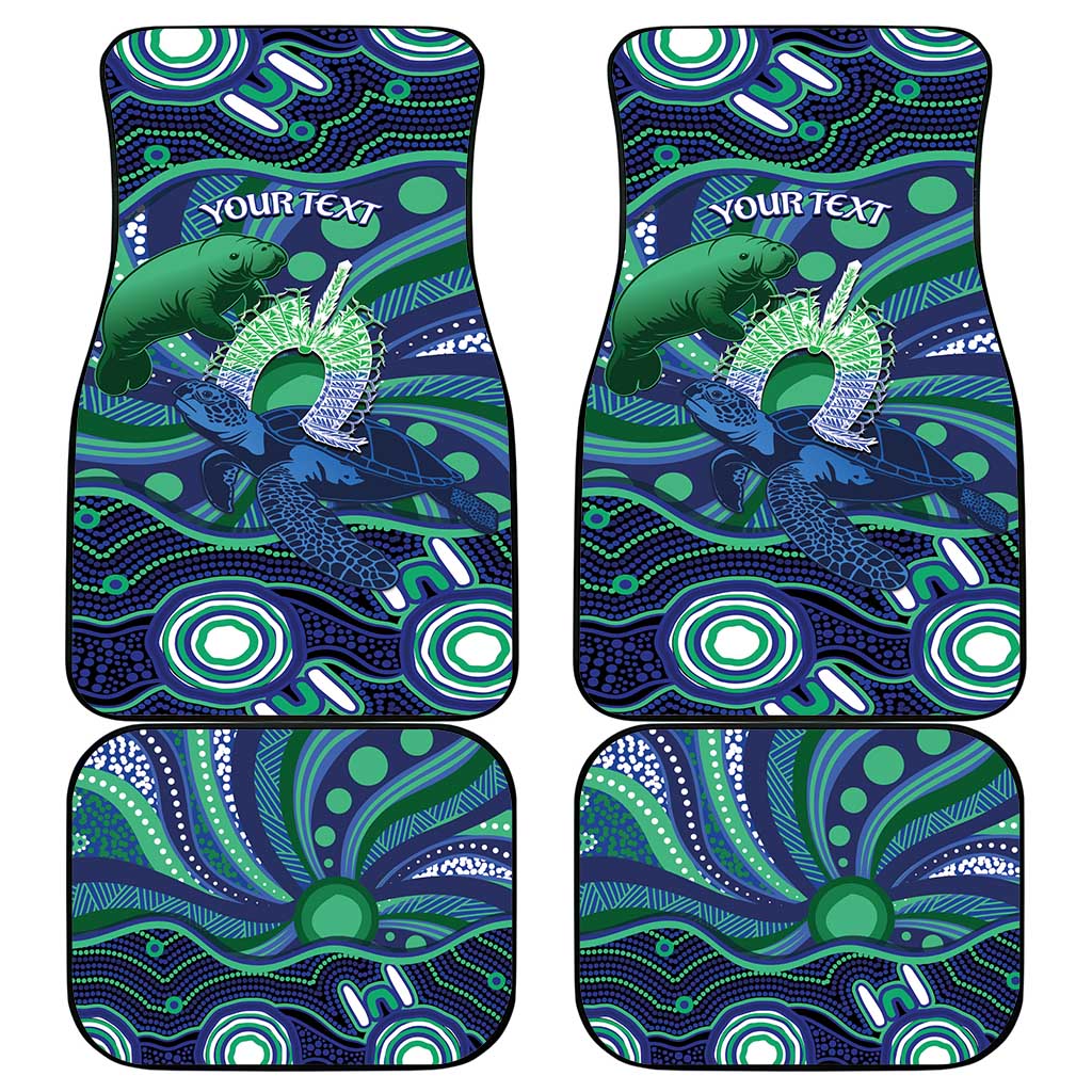 Personalised Torres Strait Islander Flag Day Car Mats Dhari Australia Dugong Turtle Aboriginal Art