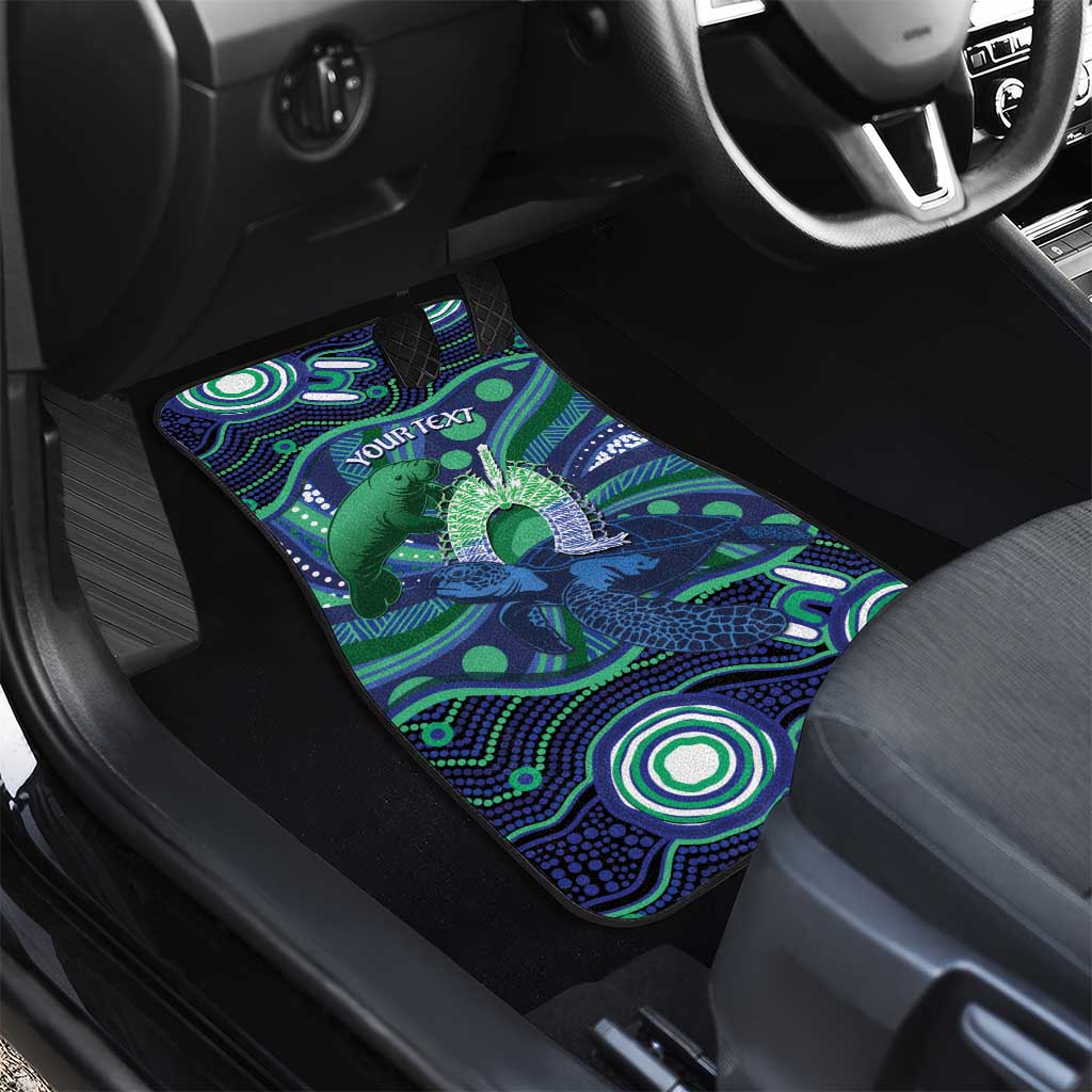 Personalised Torres Strait Islander Flag Day Car Mats Dhari Australia Dugong Turtle Aboriginal Art