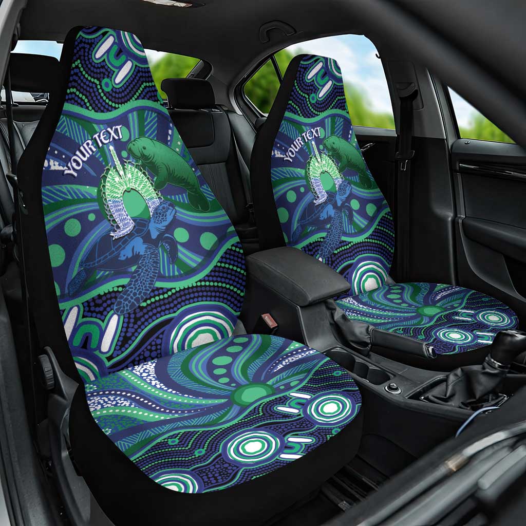 Personalised Torres Strait Islander Flag Day Car Seat Cover Dhari Australia Dugong Turtle Aboriginal Art