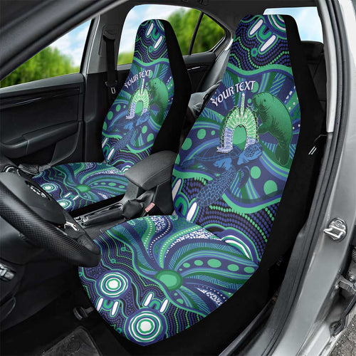 Personalised Torres Strait Islander Flag Day Car Seat Cover Dhari Australia Dugong Turtle Aboriginal Art