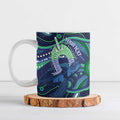 Personalised Torres Strait Islander Flag Day Ceramic Mug Dhari Australia Dugong Turtle Aboriginal Art