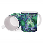 Personalised Torres Strait Islander Flag Day Ceramic Mug Dhari Australia Dugong Turtle Aboriginal Art