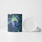 Personalised Torres Strait Islander Flag Day Ceramic Mug Dhari Australia Dugong Turtle Aboriginal Art
