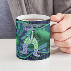 Personalised Torres Strait Islander Flag Day Ceramic Mug Dhari Australia Dugong Turtle Aboriginal Art