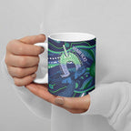 Personalised Torres Strait Islander Flag Day Ceramic Mug Dhari Australia Dugong Turtle Aboriginal Art