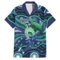 Personalised Torres Strait Islander Flag Day Family Matching Puletasi and Hawaiian Shirt Dhari Australia Dugong Turtle Aboriginal Art