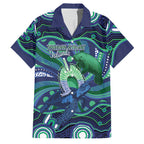 Personalised Torres Strait Islander Flag Day Family Matching Puletasi and Hawaiian Shirt Dhari Australia Dugong Turtle Aboriginal Art