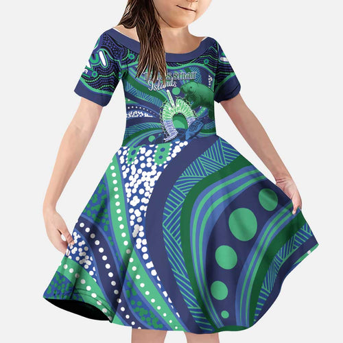 Personalised Torres Strait Islander Flag Day Family Matching Summer Maxi Dress and Hawaiian Shirt Dhari Australia Dugong Turtle Aboriginal Art