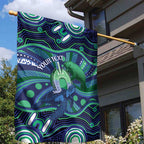 Personalised Torres Strait Islander Flag Day Garden Flag Dhari Australia Dugong Turtle Aboriginal Art