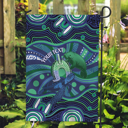 Personalised Torres Strait Islander Flag Day Garden Flag Dhari Australia Dugong Turtle Aboriginal Art