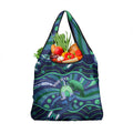 Personalised Torres Strait Islander Flag Day Grocery Bag Dhari Australia Dugong Turtle Aboriginal Art