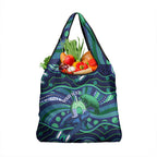 Personalised Torres Strait Islander Flag Day Grocery Bag Dhari Australia Dugong Turtle Aboriginal Art