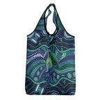 Personalised Torres Strait Islander Flag Day Grocery Bag Dhari Australia Dugong Turtle Aboriginal Art