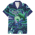 Personalised Torres Strait Islander Flag Day Hawaiian Shirt Dhari Australia Dugong Turtle Aboriginal Art