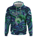 Personalised Torres Strait Islander Flag Day Hoodie Dhari Australia Dugong Turtle Aboriginal Art