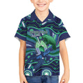 Personalised Torres Strait Islander Flag Day Kid Hawaiian Shirt Dhari Australia Dugong Turtle Aboriginal Art