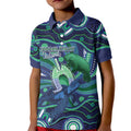 Personalised Torres Strait Islander Flag Day Kid Polo Shirt Dhari Australia Dugong Turtle Aboriginal Art