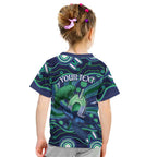 Personalised Torres Strait Islander Flag Day Kid T Shirt Dhari Australia Dugong Turtle Aboriginal Art
